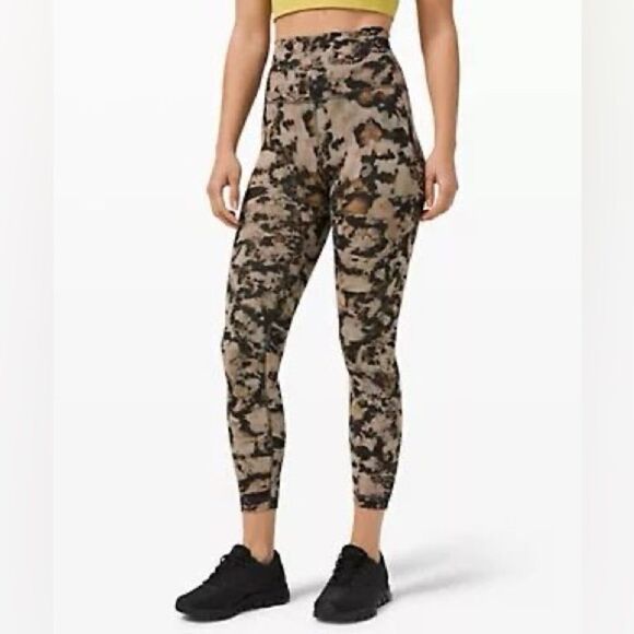 WUNDER TRAIN HIGH-RISE TIGHT 25” | Dispersed Light Raw Linen Multi - Picture 1 of 10